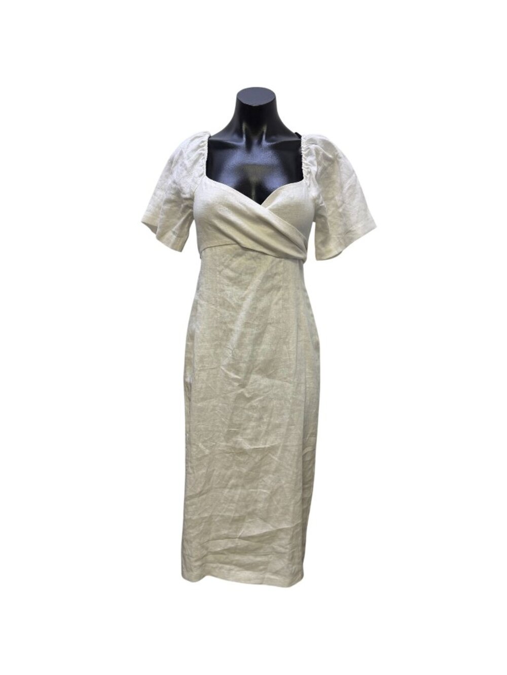 Banana Republic White Linen Midi Dress Size 2